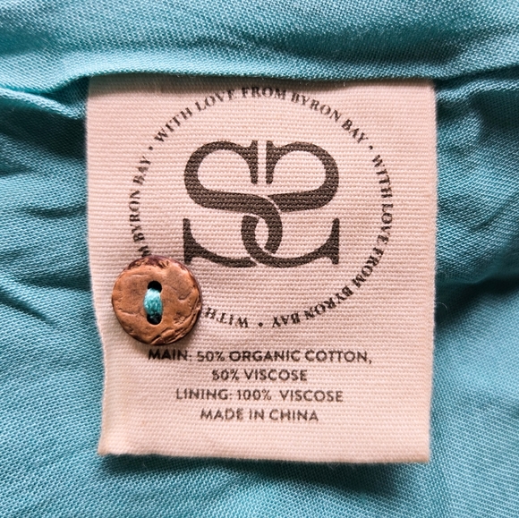 NWT Spell x Revolve Hibiscus Lane Strappy Dress, Lagoon - Picture 8 of 9